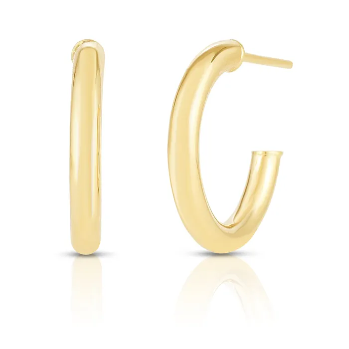 NicoleHD Jewelry 14k Gold 4mm Light Weight Hoop Earring With A Post Earrings