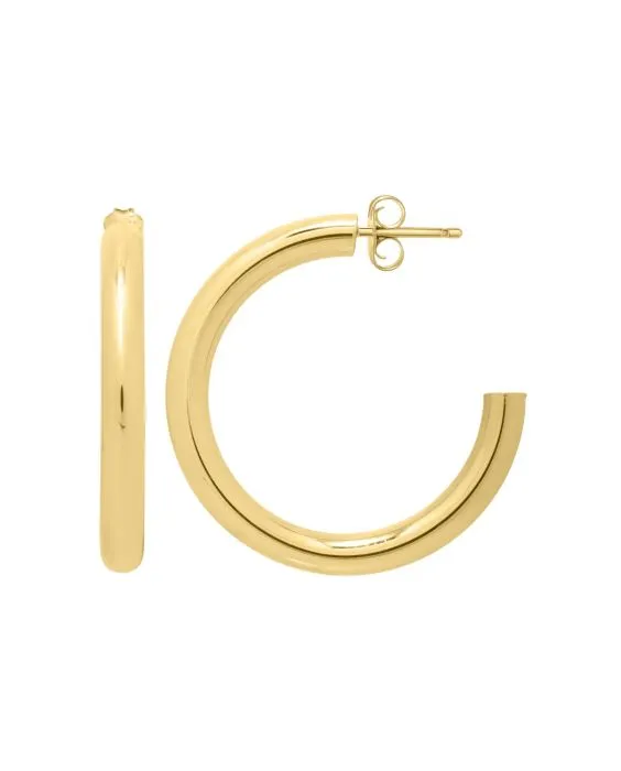 NicoleHD Jewelry 14k Gold 4mm Light Weight Hoop Earring With A Post Earrings