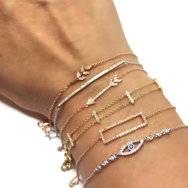 NicoleHD Jewelry Bracelets Diamond Bar Chain Bracelet