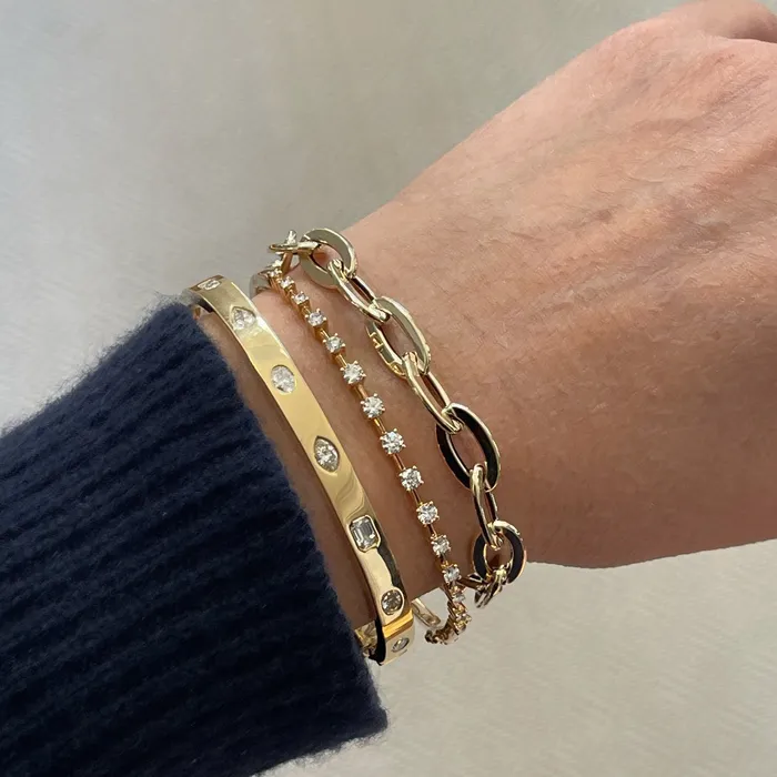 NicoleHD Jewelry Bracelets Long Mirror Rolo Link Chain Bracelet
