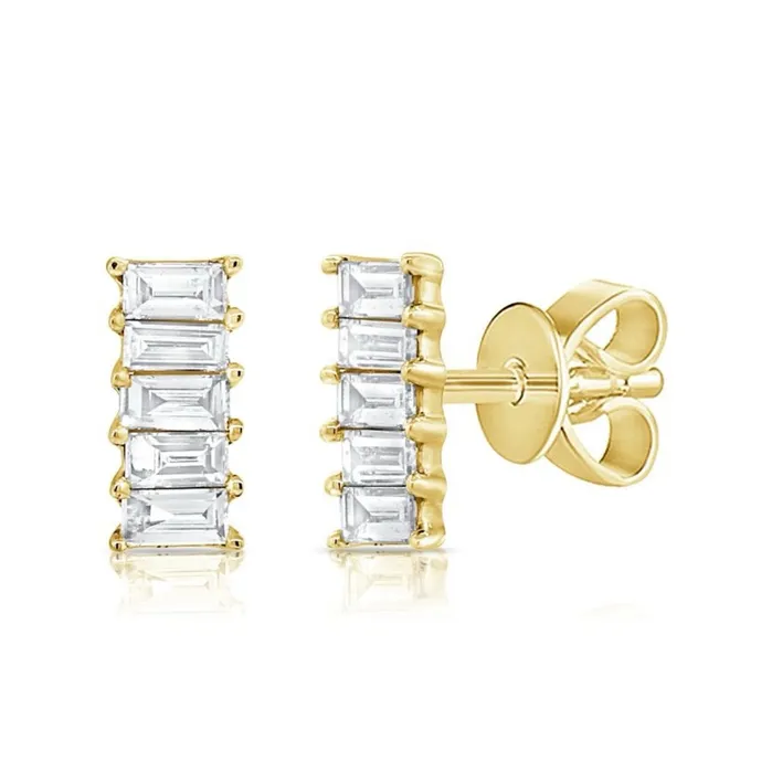 NicoleHD Jewelry Earrings Five Baguette Stud Earring