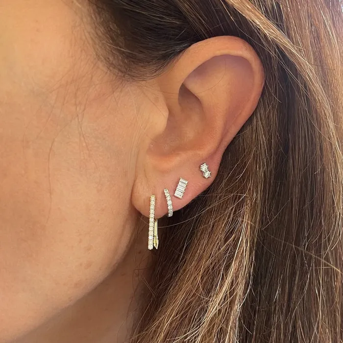 NicoleHD Jewelry Earrings Five Baguette Stud Earring