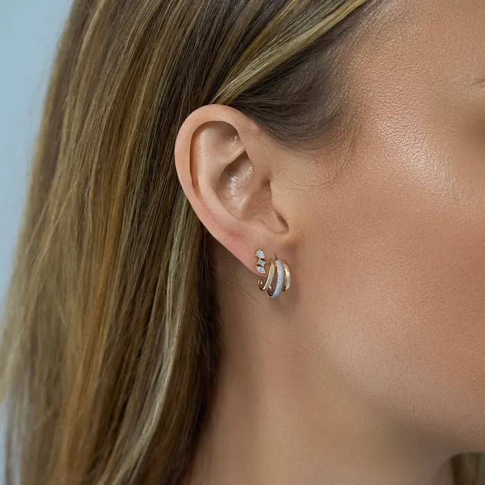 NicoleHD Jewelry Earrings Pear Marquise And Baguette Diamond Stud