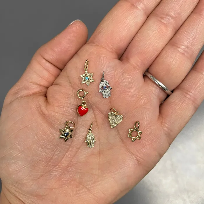 NicoleHD Jewelry Pav Diamond Hamsa Hand Charm Charm Necklaces