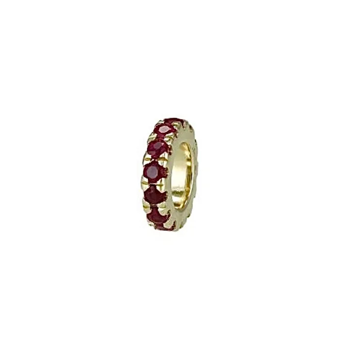 NicoleHD Jewelry Thin Ruby Spacer Bead Earrings