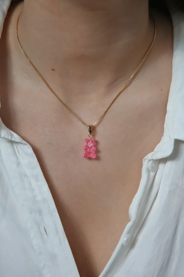 Nostalgia bear Classic connector Bubblegum pink Crystal Haze Jewelry Rings