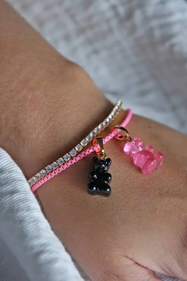 Nostalgia bear Classic connector Bubblegum pink Crystal Haze Jewelry Rings