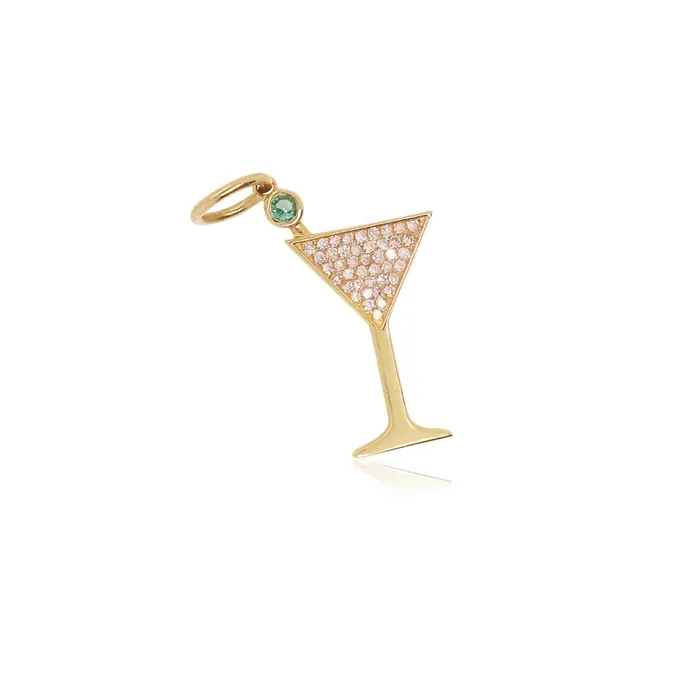 Pav Diamond Martini Glass Charm NicoleHD Jewelry Charm Necklaces
