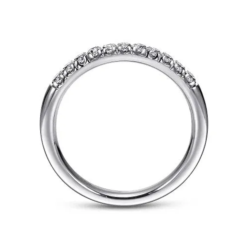 Portofino 14K White Gold 11 Stone French Pave Diamond Wedding Band 024 ct GABRIEL CO Rings Portofino 14K White Gold 11 Stone French Pave Diamond Wedding Band 024 ct GABRIEL CO Rings