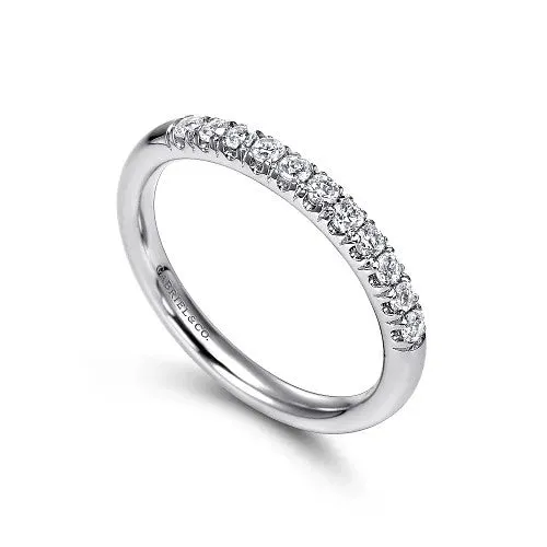 Portofino 14K White Gold 11 Stone French Pave Diamond Wedding Band 024 ct GABRIEL CO Rings Portofino 14K White Gold 11 Stone French Pave Diamond Wedding Band 024 ct GABRIEL CO Rings
