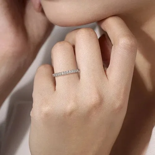 Portofino 14K White Gold 11 Stone French Pave Diamond Wedding Band 024 ct GABRIEL CO Rings Portofino 14K White Gold 11 Stone French Pave Diamond Wedding Band 024 ct GABRIEL CO Rings