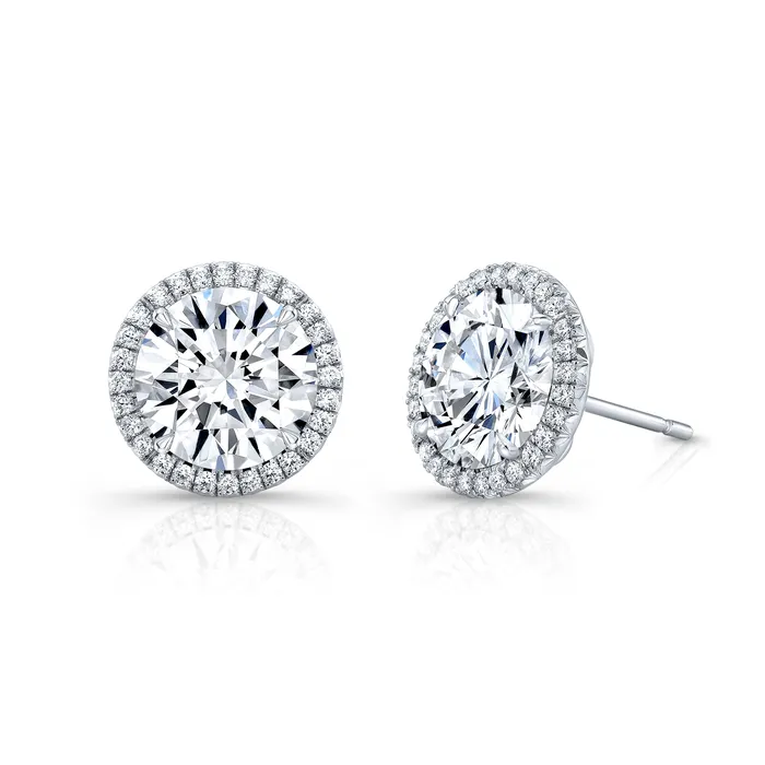 Rahaminov Diamonds Earrings Diamond with Pav Halo Stud Earrings 402TW