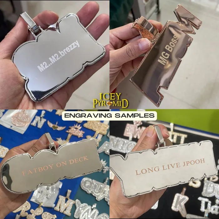 RICH Necklaces Rich Baguette n Diamond Iced Out Personalized Custom Name Necklace Pendant