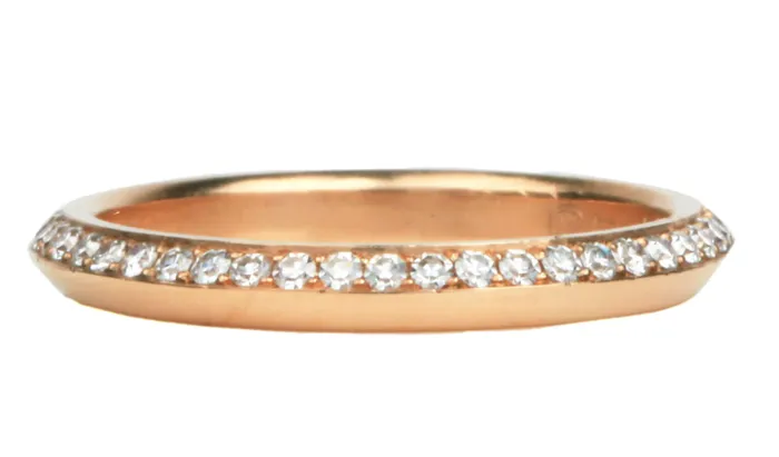 Rings Bell and Bird Bell Bird SingleFaced Knife Edge Diamond Eternity Band 18k OG size 4 Rings Bell and Bird Bell Bird SingleFaced Knife Edge Diamond Eternity Band 18k OG size 4
