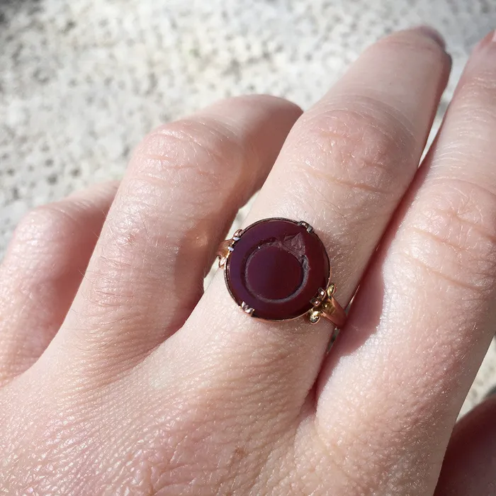 Rings Bell Bird Antiques Edwardian Carnelian Intaglio Ring