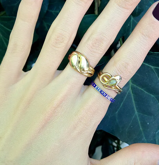 Rings Bell Bird Antiques Gold Edwardian Entwined Snake Ring
