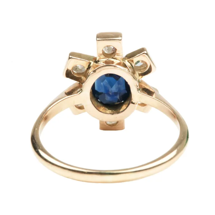 Rings Bell Bird Antiques Late Victorian Sapphire and Diamond Ring