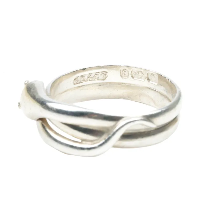 Rings Bell Bird Antiques Victorian Silver Snake Ring