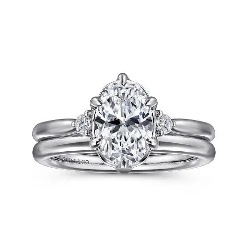 Rings Blaise 14K White Gold Oval Three Stone Diamond Engagement Ring Setting Only GABRIEL CO Rings Blaise 14K White Gold Oval Three Stone Diamond Engagement Ring Setting Only GABRIEL CO