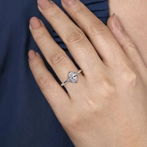 Rings Blaise 14K White Gold Oval Three Stone Diamond Engagement Ring Setting Only GABRIEL CO Rings Blaise 14K White Gold Oval Three Stone Diamond Engagement Ring Setting Only GABRIEL CO