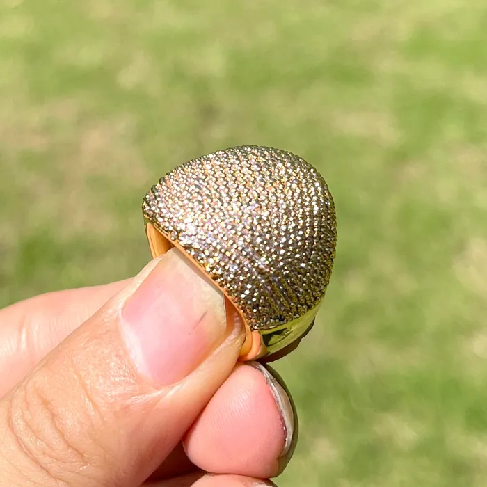 Rings Bold Round Bold Round Iced Out Diamond Ring