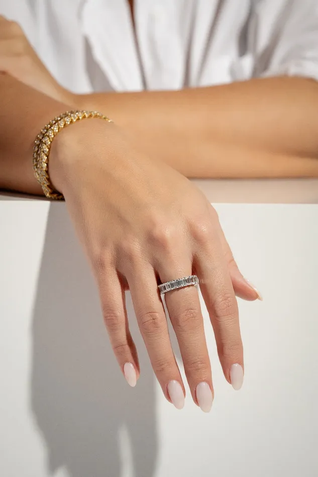 Rings Crystal Haze Jewelry Baguette Alliance Ring