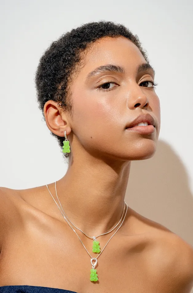 Rings Crystal Haze Jewelry EU Fizzy Nostalgia Bear Classic connector Silver plated Sour Apple