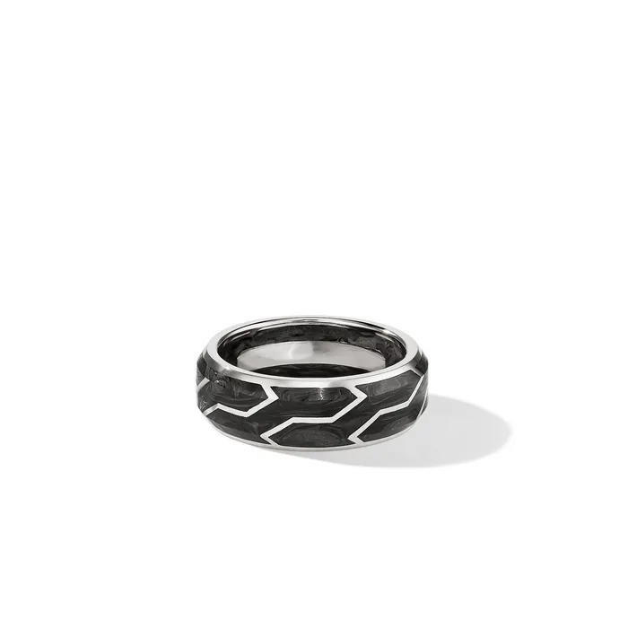 Rings David Yurman Forged Carbon Band Ring in 18K White Gold 85mm
