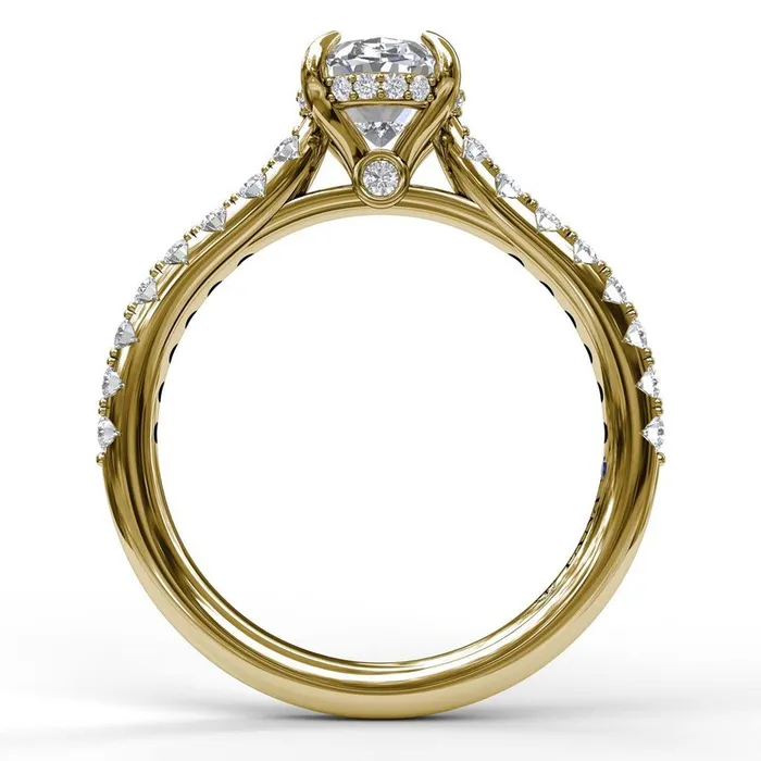 Rings FANA Classic Oval Cut Solitaire With Hidden Halo