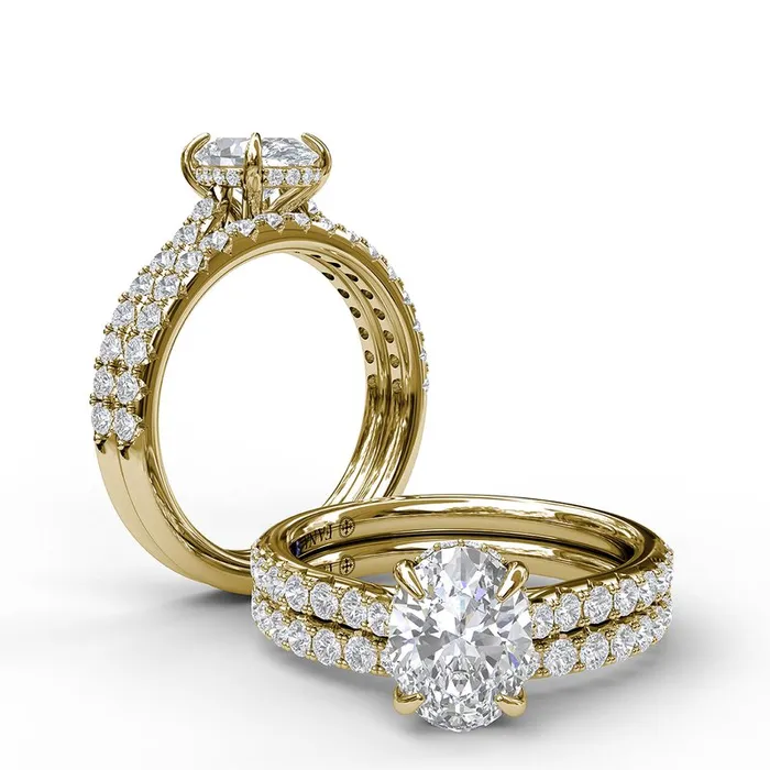 Rings FANA Classic Oval Cut Solitaire With Hidden Halo