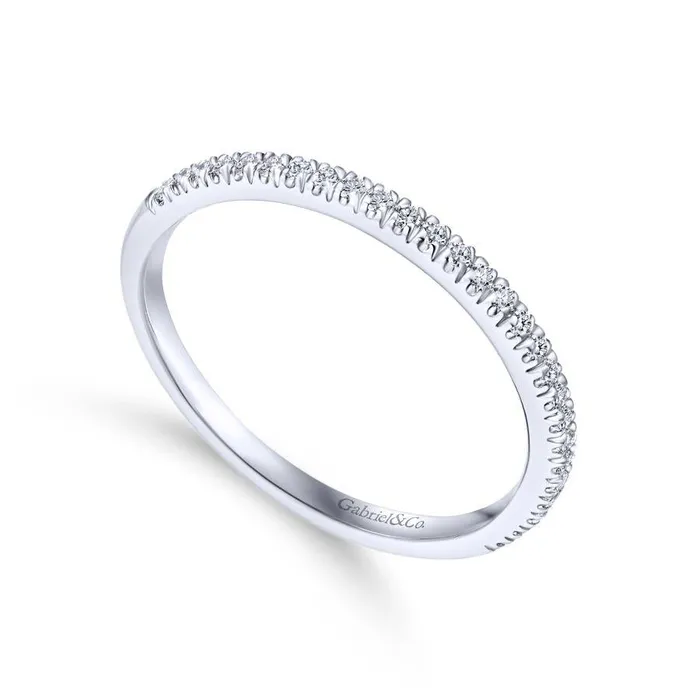 Rings GABRIEL CO 14K White Gold Matching Wedding Band