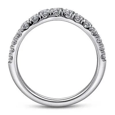 Rings GABRIEL CO Annecy Curved 14K White Gold French Pave Set Diamond Wedding Band 05 ct Rings GABRIEL CO Annecy Curved 14K White Gold French Pave Set Diamond Wedding Band 05 ct