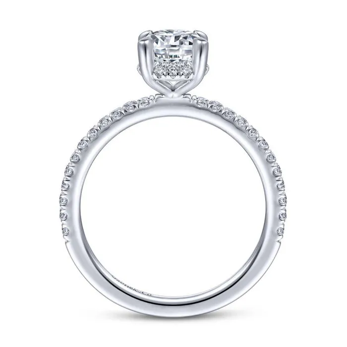 Rings GABRIEL CO Hart 14K White Gold Hidden Halo Oval Diamond Engagement Ring Setting Only Rings GABRIEL CO Hart 14K White Gold Hidden Halo Oval Diamond Engagement Ring Setting Only