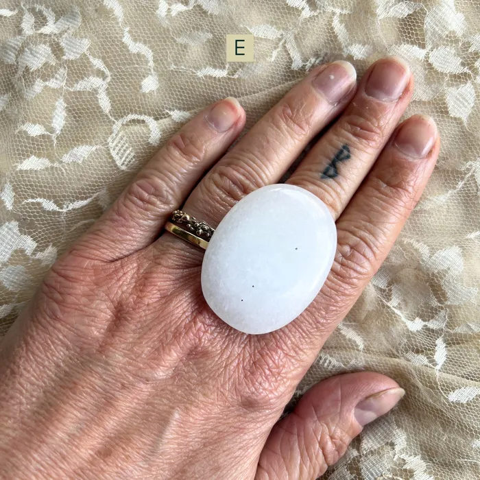 Rings Giardinoblu White Jade Statement Ring Made to Order