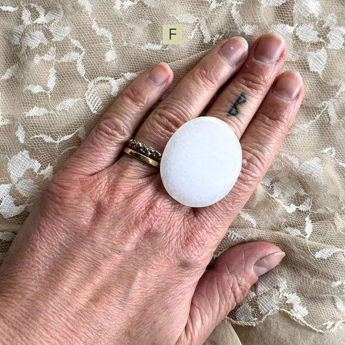 Rings Giardinoblu White Jade Statement Ring Made to Order