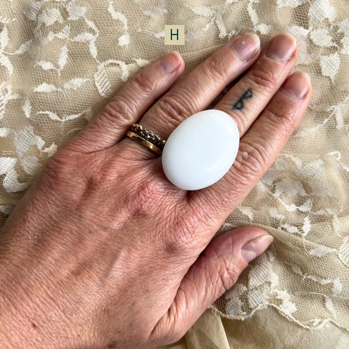 Rings Giardinoblu White Jade Statement Ring Made to Order