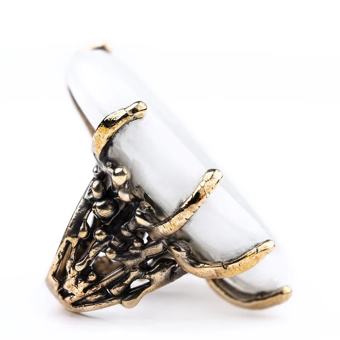 Rings Giardinoblu White Jade Statement Ring Made to Order