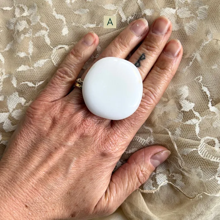 Rings Giardinoblu White Jade Statement Ring Made to Order