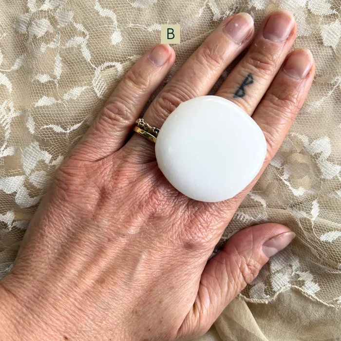 Rings Giardinoblu White Jade Statement Ring Made to Order