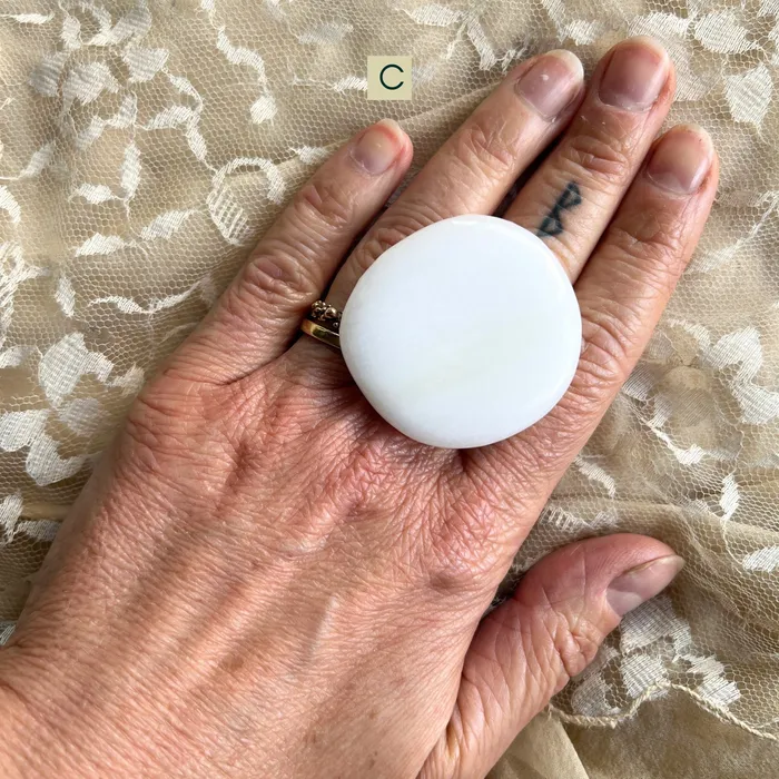 Rings Giardinoblu White Jade Statement Ring Made to Order