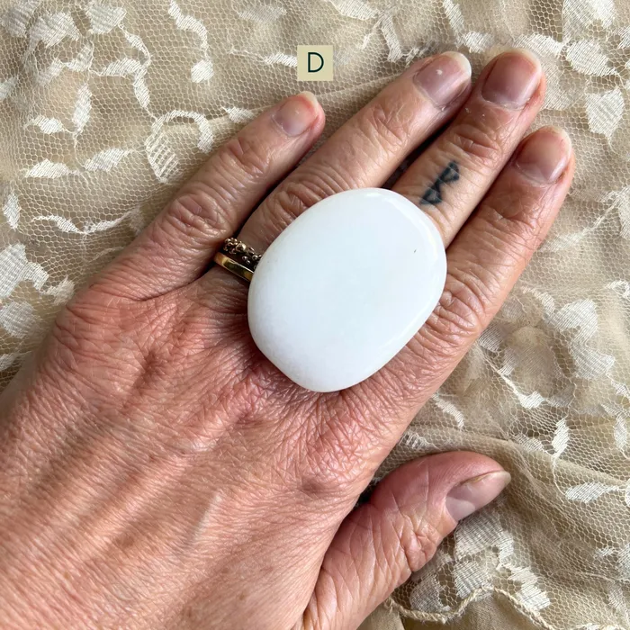 Rings Giardinoblu White Jade Statement Ring Made to Order