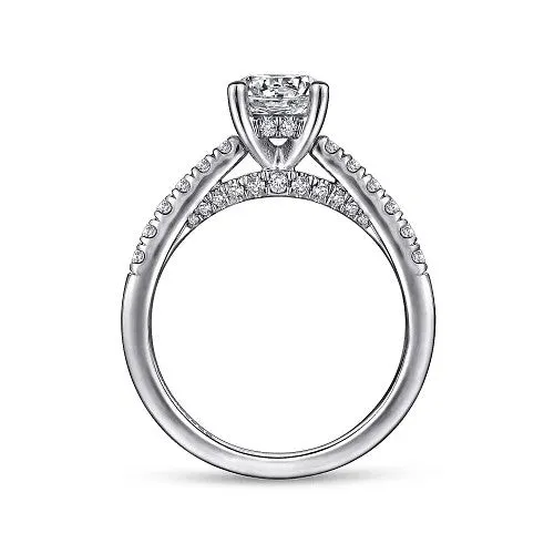 Rings Jones 14K White Gold Round Diamond Engagement Ring Setting Only GABRIEL CO Rings Jones 14K White Gold Round Diamond Engagement Ring Setting Only GABRIEL CO