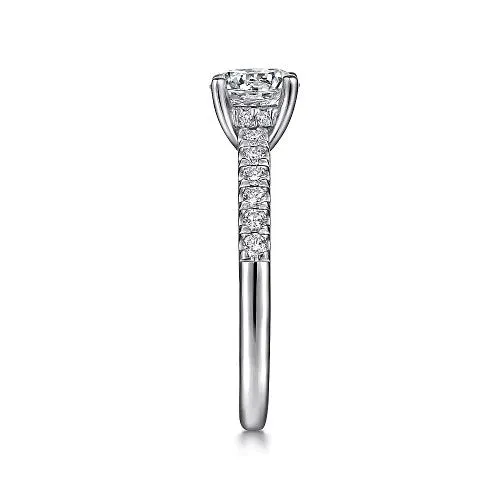 Rings Jones 14K White Gold Round Diamond Engagement Ring Setting Only GABRIEL CO Rings Jones 14K White Gold Round Diamond Engagement Ring Setting Only GABRIEL CO