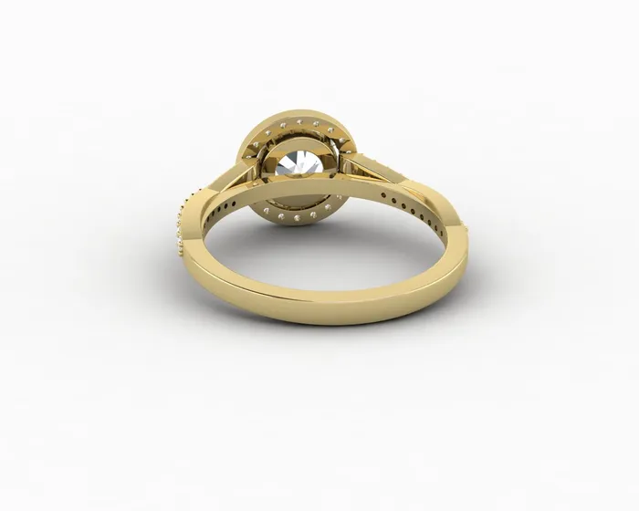 Rings Sapheena Jewelry Demi 10 Ct Round Cut Halo Engagement Ring with Side Stones