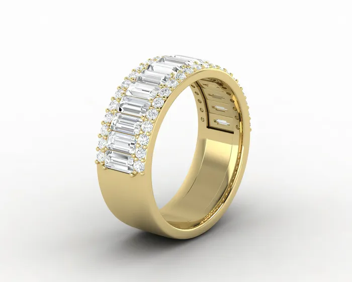 Rings Sapheena Jewelry Serena 20 Ct Triple Row Half Eternity Wedding Band