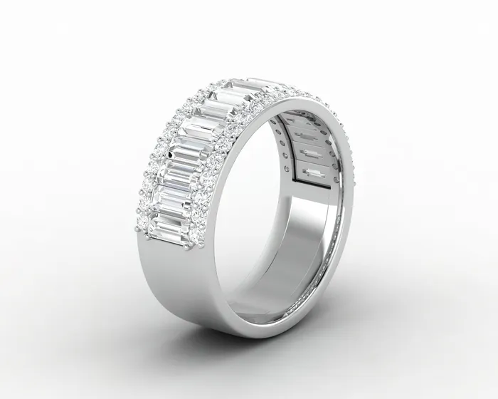 Rings Sapheena Jewelry Serena 20 Ct Triple Row Half Eternity Wedding Band
