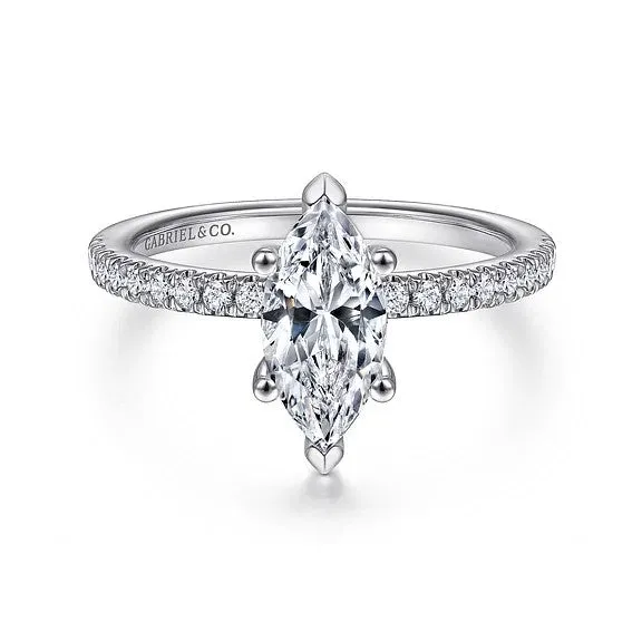 Rings Ulani 14K White Gold Marquise Diamond Engagement Ring Setting Only GABRIEL CO Rings Ulani 14K White Gold Marquise Diamond Engagement Ring Setting Only GABRIEL CO