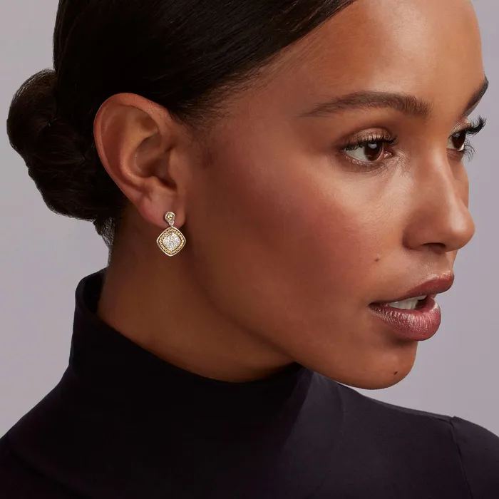 Rittenhouse TwoTone Diamond Drop Earrings LAGOS Earrings