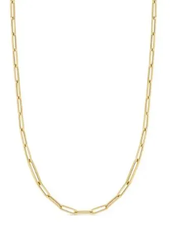 ROBERTO COIN Earrings 18K DESIGNER GOLD ALTERNATING SIZE PAPERCLIP LINK 22 INCH CHAIN