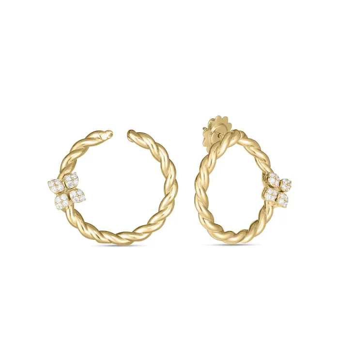 ROBERTO COIN Earrings 18K YELLOW GOLD LOVE IN VERONA DIAMOND TWIST EARRINGS ROBERTO COIN Earrings 18K YELLOW GOLD LOVE IN VERONA DIAMOND TWIST EARRINGS